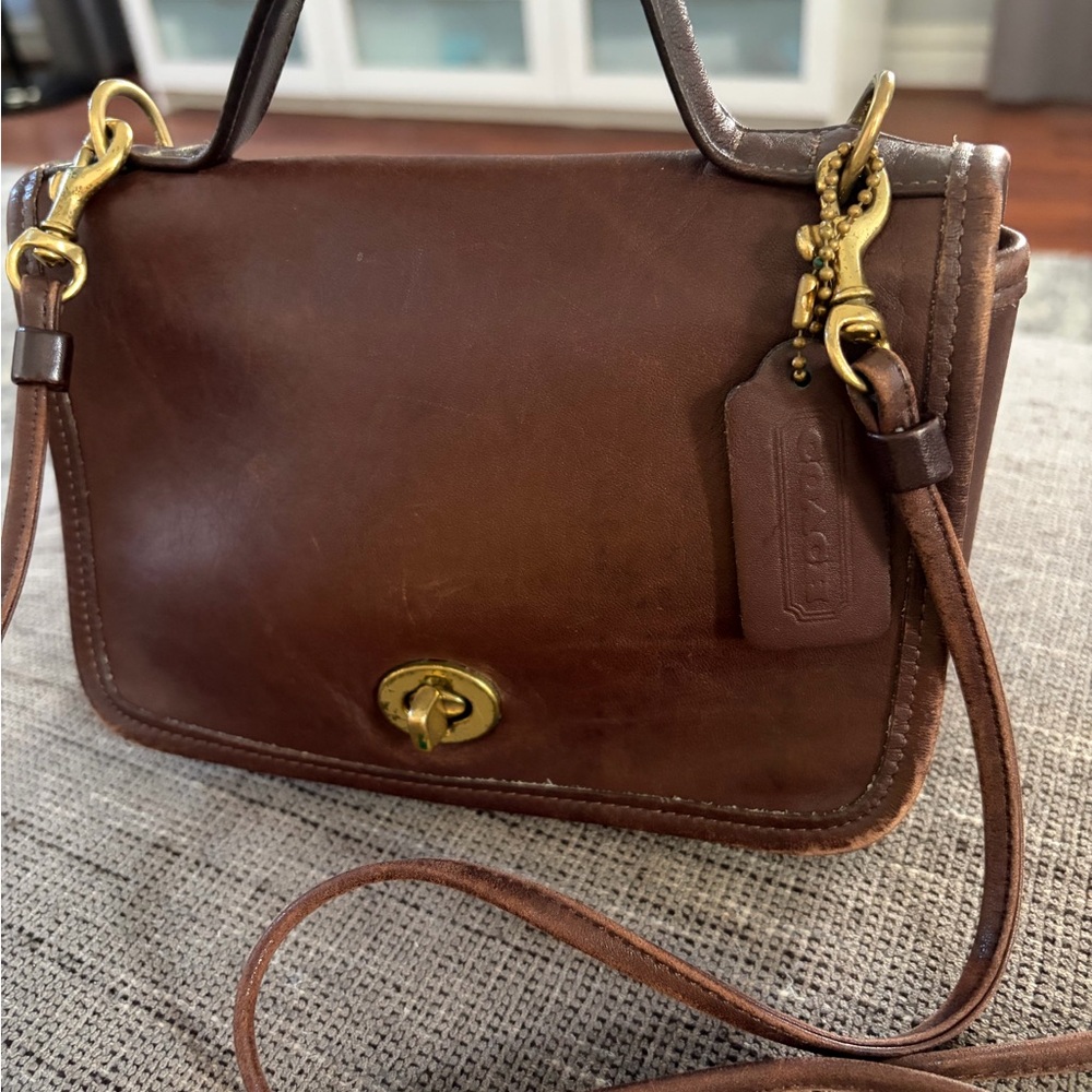 Coach 9924 Brown Casino Leather Mini Crossbody Bag RARE